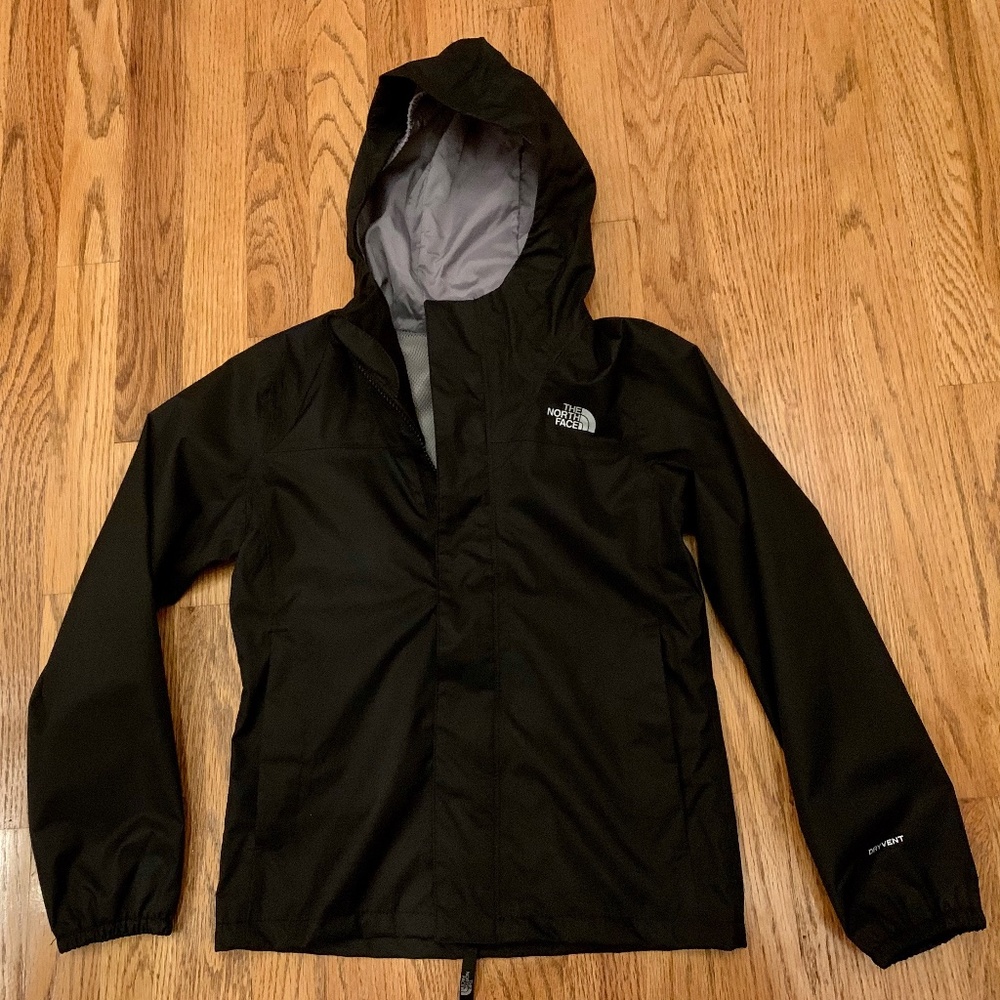 The North Face Girls Black Resolve Reflective Jacket sz. S 7/8